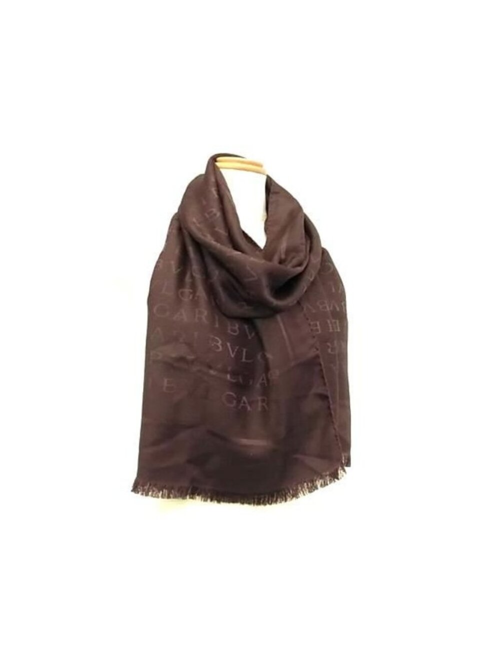 Bvlgari Silk 60% Wool 40% Scarf Shawl Purple